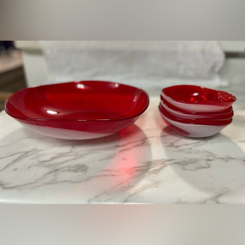 1960 RARE Vintage Japanese Kamei Glass Bowl Set